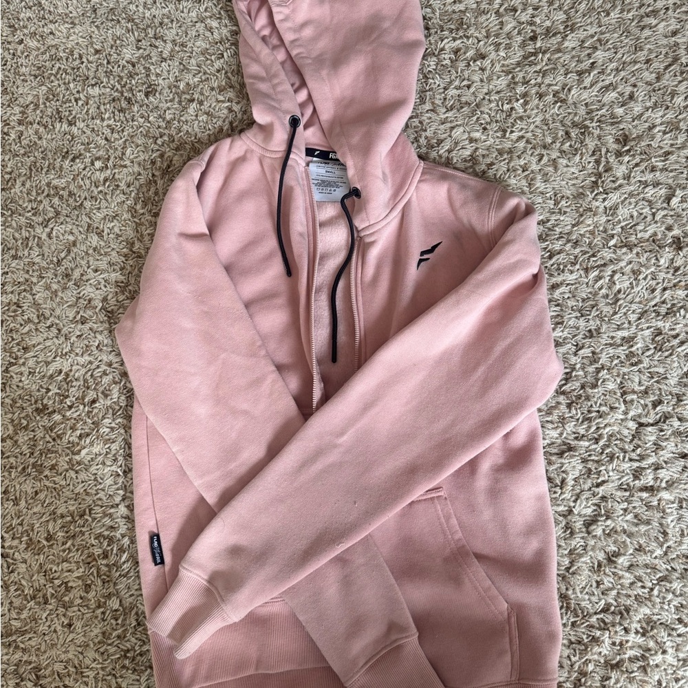 Flag nor fail zip up jacket size small blush pink